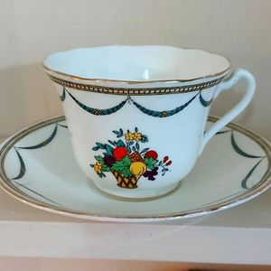 Vintage Adderley Teacup & Saucer Fruit Pattern